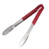 Hygiplas Serving Tongs Colour Coded Stainless Steel Red 300mm Kitchen Utensil
