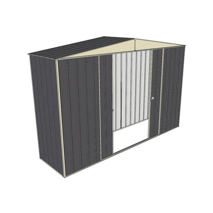 Build-a-Shed 3.0 x 0.8 x 2.3m Double Sliding Door Shed - Grey