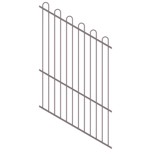 ProtectorAl 0350-1200W x 1800H Primrose Loop Top Pool Fence Panel Raked 16-30º