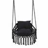 Costway Macrame Swing Chair Boho Hammock 2 Removable Cushion Black