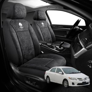 Australian Goose Edition Front Seat Covers for Toyota Corolla 2007 - 2012 Hatch/Sedan (E140/150) - Suede, Universal Fit - Black