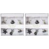 2x 6pc LVD Glass Ocean-Themed Alloy Wine Charms Set 13x12cm Multicoloured