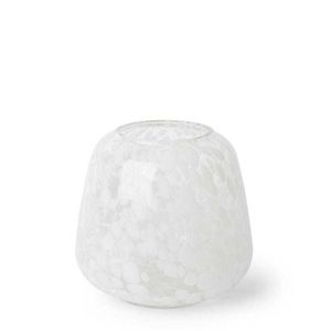 E Style 20cm Glass Elliot Plant/Flower Vase Tabletop Display Decor White