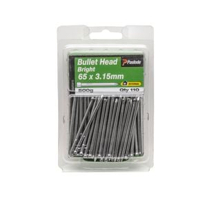 Paslode 65 x 3.15 500g Bright Steel Bullet Head Nails - 110 Pack