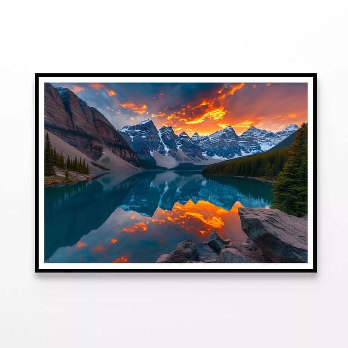 Sunrise View, Lake & Mountains  Print 100% Australian Made 120x90cm  (Poster)