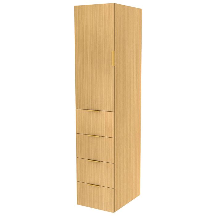 Lugna 2048 x 450 x 580mm Sand Hangrail 4 Drawer Left Hinged Door Storage Cabinet