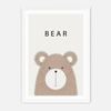 Galrie Charming Minimalist Bear Art Print - Ideal for Nursery and Kids' Rooms, White Frame, A3 30 x 42cm (12 x 16inch)