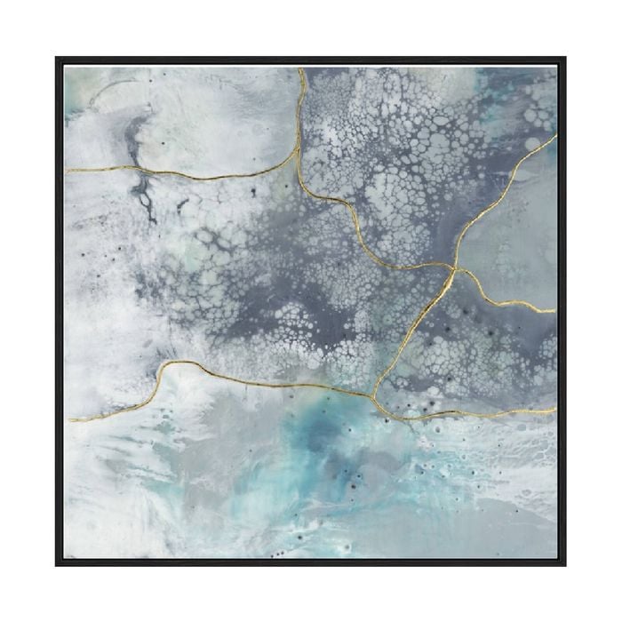 Artey | Sea Lace III - Framed Canvas - Black Frame - 84 x 84cm