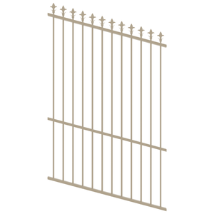 ProtectorAl 0350-1200W x 1800H Paperbark Spear Top Pool Fence Panel Raked Up to 15º
