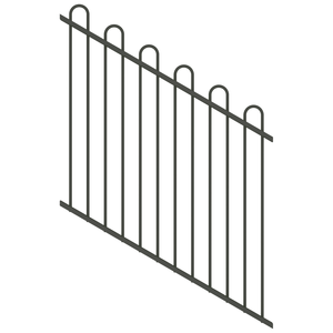 ProtectorAl 0350-1200W x 1200H Woodland Grey Loop Top Pool Fence Panel Raked 16-30º