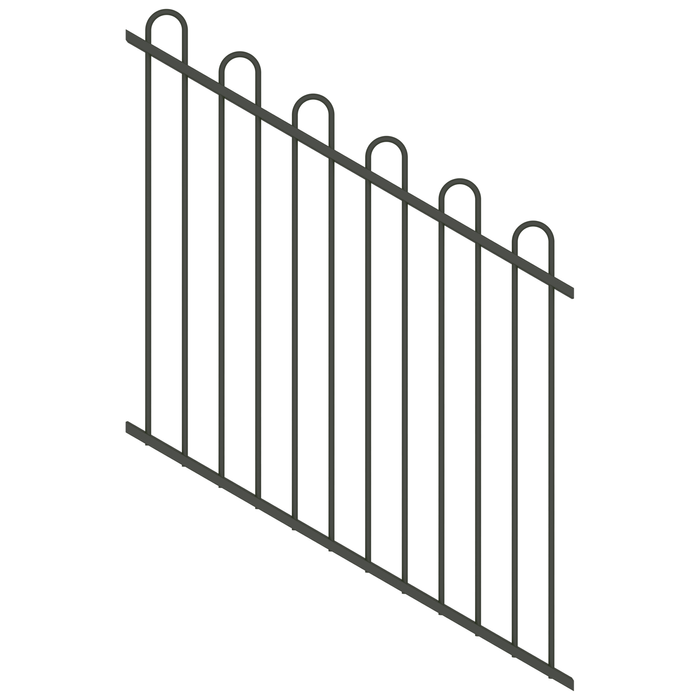 ProtectorAl 0350-1200W x 1200H Woodland Grey Loop Top Pool Fence Panel Raked 16-30º