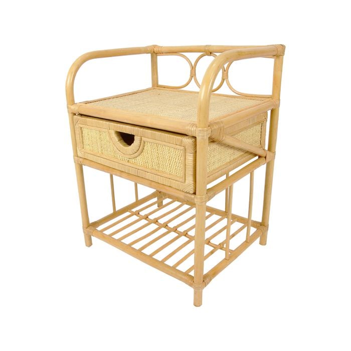 Breeze Suzane Natural Rattan One Drawer Bedside Table