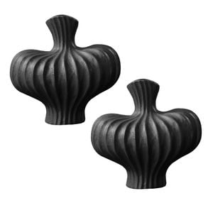 SOGA 2X 25x24cm Matte Black Vase
