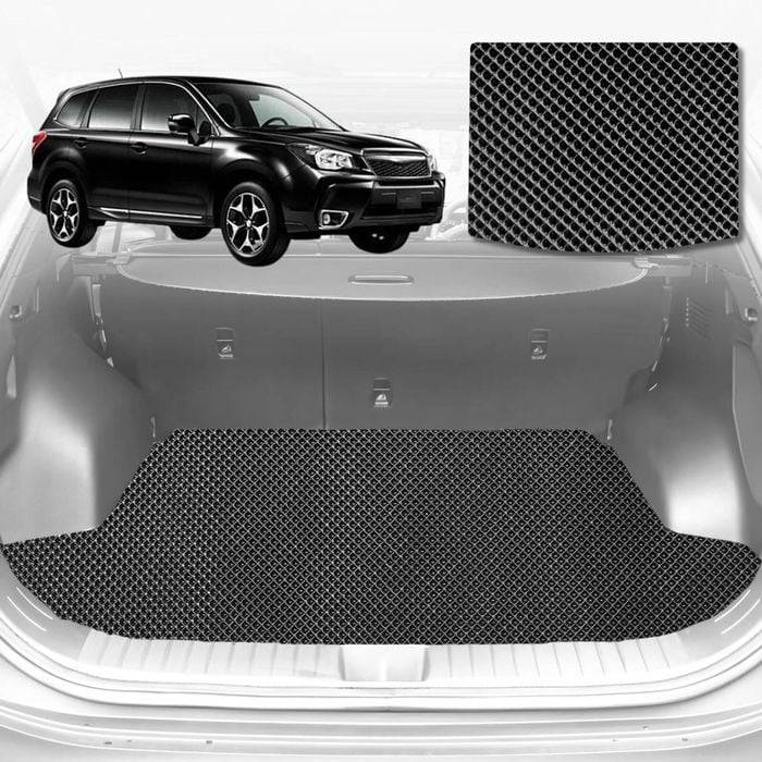 6D Diamond Car Boot Mat for Subaru Forester (SJ)2013-2018-Cargo Mat-Black-Outback GT