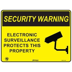 Pinnacle 400 x 300mm Metal Security Warning Electronic Surveillance Sign