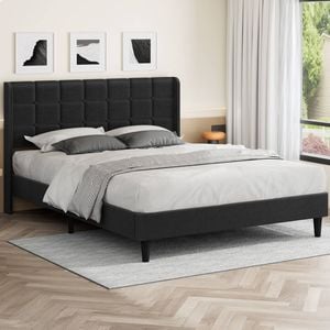 Alfordson Bed Frame Queen Charcoal Fabric