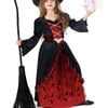 Enchanting Red And Black Girls Bat Witch Halloween Costume - Large