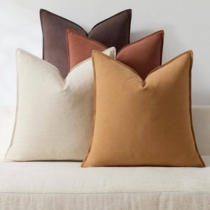 Gioia Casa 4-Pack Linen-Cotton Blend Cushion Covers 45x45cm - Warm Brown
