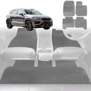 6D Diamond Car Floor Mats for Cupra Ateca 2016-Current-Full Set-Grey-Outback GT
