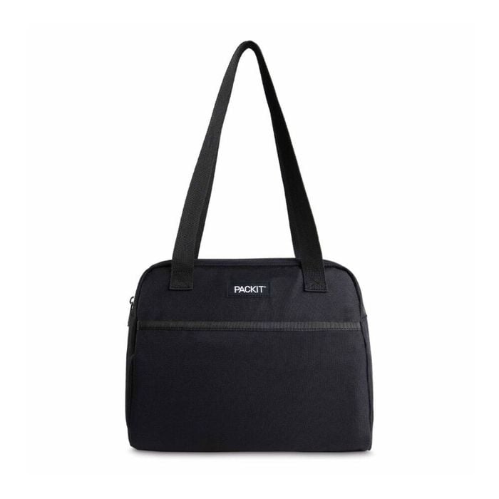PackIt Insulated Freezable Gel Lined Hampton Lunch Tote Bag School/Work Black