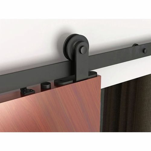 Rolltrak 2000 x 40 x 6mm Matte Black Smooth Finish Top Fix Barn Door ...