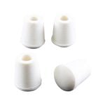Surface Gard 6mm White Round External Rubber Chair Tips - 4 Pack