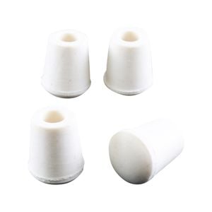 Surface Gard 6mm White Round External Rubber Chair Tips - 4 Pack