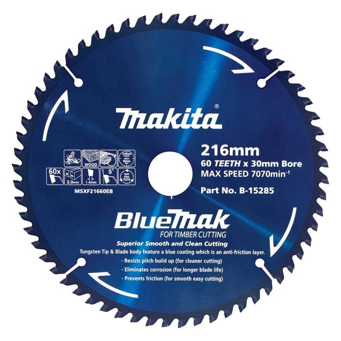 Makita 216MM 60T Bluemark Mitre Saw Blade B-15285