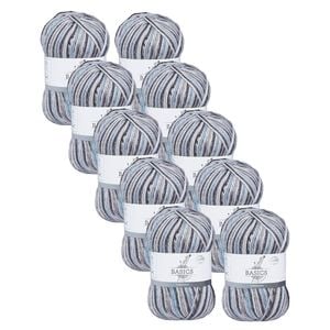 10x Malli 100g Blend Basic Poly/acrylic Cobblestone Multi Colour Yarn