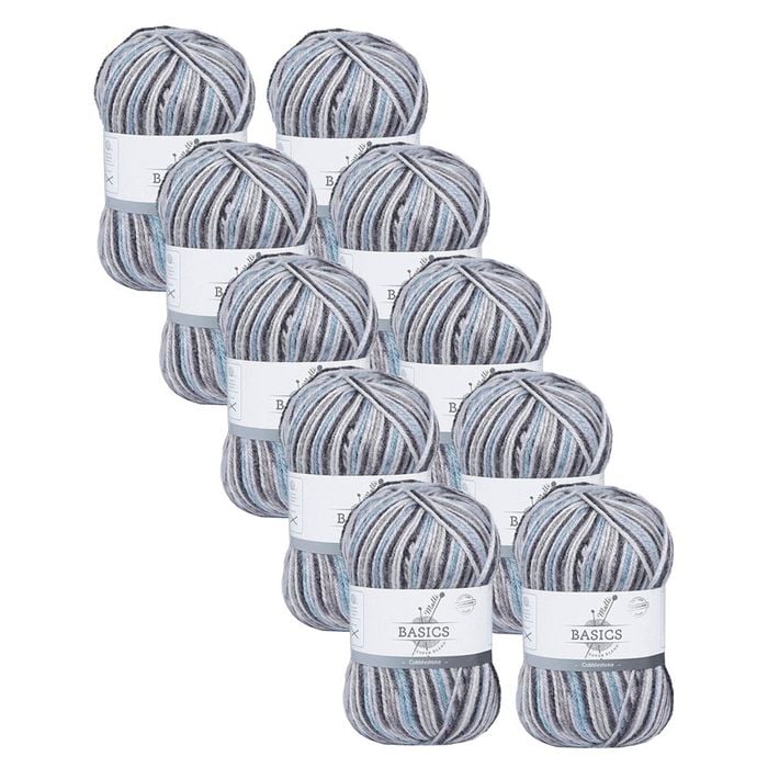 10x Malli 100g Blend Basic Poly/acrylic Cobblestone Multi Colour Yarn