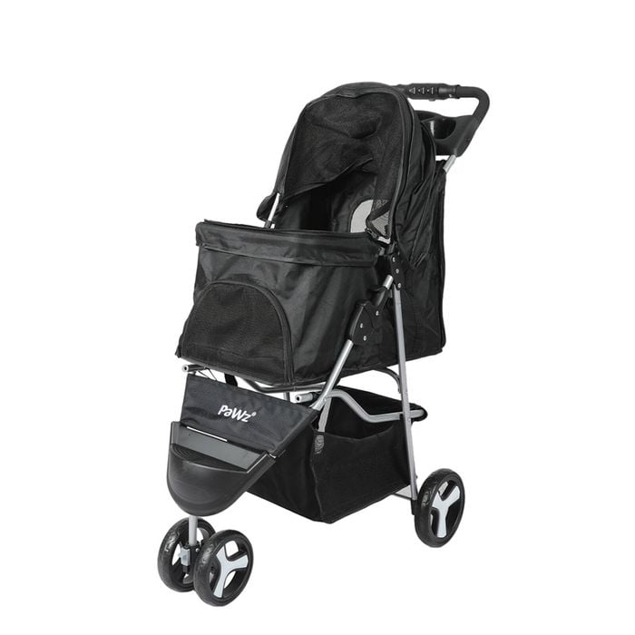 Pawz Foldable Pet Stroller Carrier Large Black