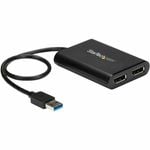 StarTech.com USB to Dual Monitor DisplayPort Adapter - 4K 60Hz - USB 3.0 5Gbps - DisplayLink Cert. - Limited stock
