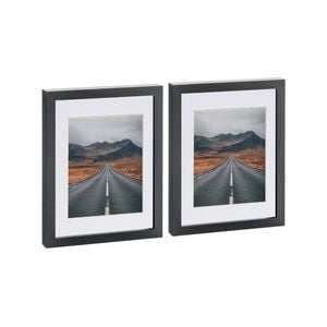 Nicola Spring Photo Frames with 5" x 7" Mount - 8" x 10" - Black - Pack of 2