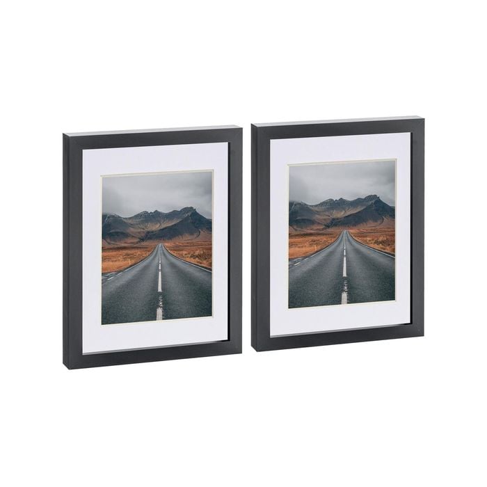Nicola Spring Photo Frames with 5" x 7" Mount - 8" x 10" - Black - Pack of 2