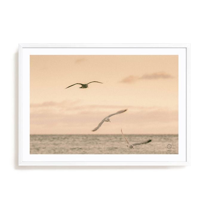 Artey | Sunset Flocks - Framed Print - White Frame - 70 x 100cm