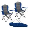 Costway 2x Folding Camping Chairs Outdoor Portable Chairs-Navy Blue