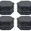 Argon Tableware 24x Hexagonal Slate Coasters - Drink Coasters Black Stone Natural Slate Rough Edge Drinks Mat Mug Glass Cup Mats