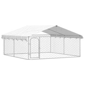 vidaXL Outdoor Dog Kennel with Roof Pet Dog Cage Crate House Lockable Playpen