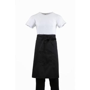 Whites Bistro Apron Polycotton Black Waist Apron With Pocket 1000x700mm Commercial Kitchen Staff Uniform