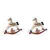 2PK Urban Rocking Horse with Teddy Small Standing Decoration 16cm Bisque