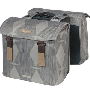 Basil Elegance Double Pannier Bag Mik 40-49l Chateau Taupe Grey