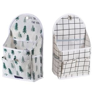Catzon 2 Pcs Wall Hanging Storage Bag with Hooks for Kitchen Bderoom-Set A