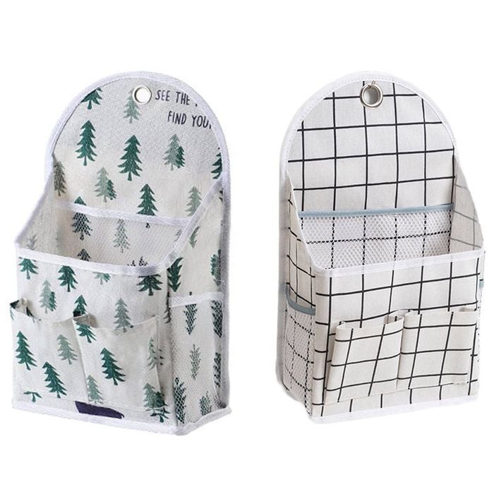 Catzon 2 Pcs Wall Hanging Storage Bag with Hooks for Kitchen Bderoom-Set A
