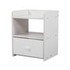 Wooden Nightstand Drawers Table in White