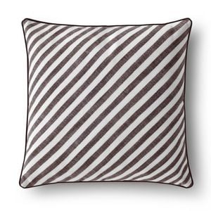 Cadence & Co. Oscar Faux Linen Striped Cushion Cacao