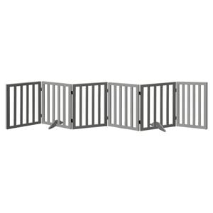 Alopet Wooden Pet Gate Dog Fence 284x60.5cm 6 Panels Safety Stair Barrier Security Door