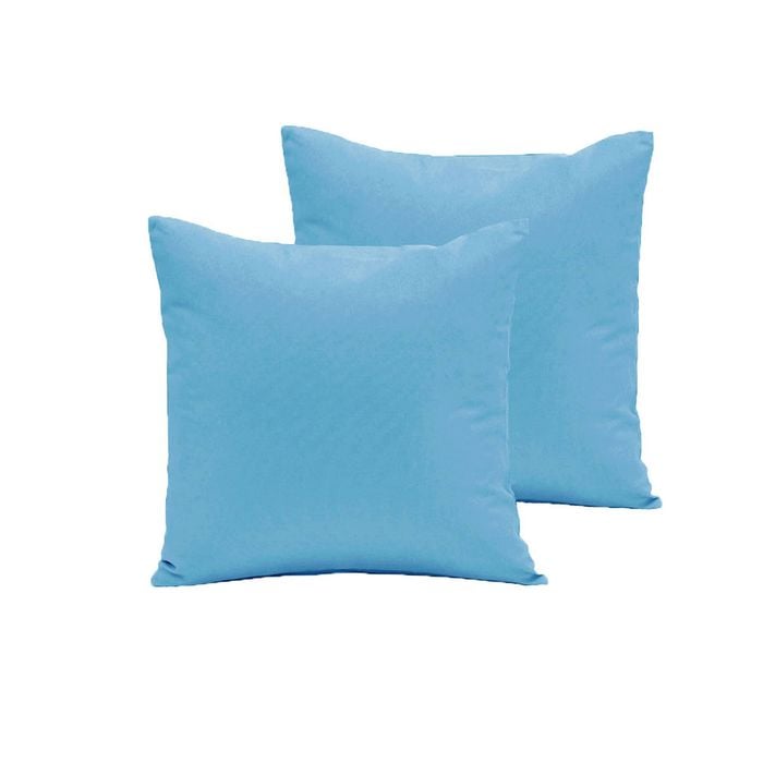 Bloomington Pair of Polyester Cotton European Pillowcases 65 x 65 cm Sky