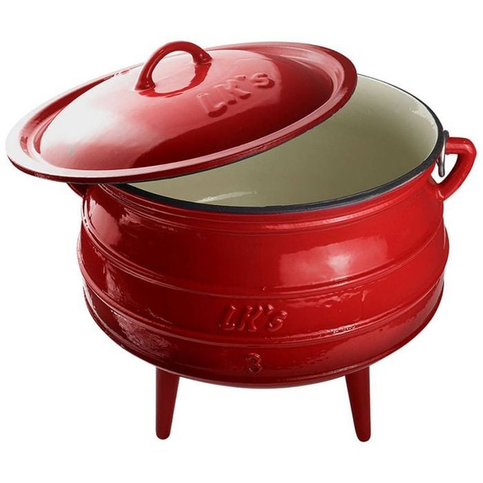 LK's - Potjie Pot (3-Legged) - Enamel-coated - Size 3 - Red