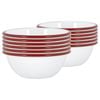 Argon Tableware 16cm Coloured Enamel Bowls - Set Of 12 - Red Lightweight Metal Camping Serving Bowls For Snacks, Pasta, Salad