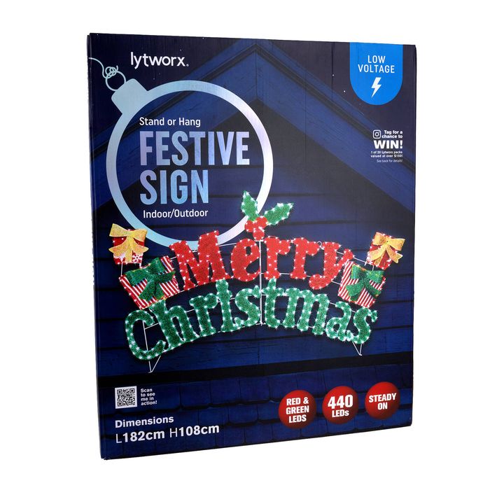 Lytworx Low Voltage Merry Christmas Festive Sign